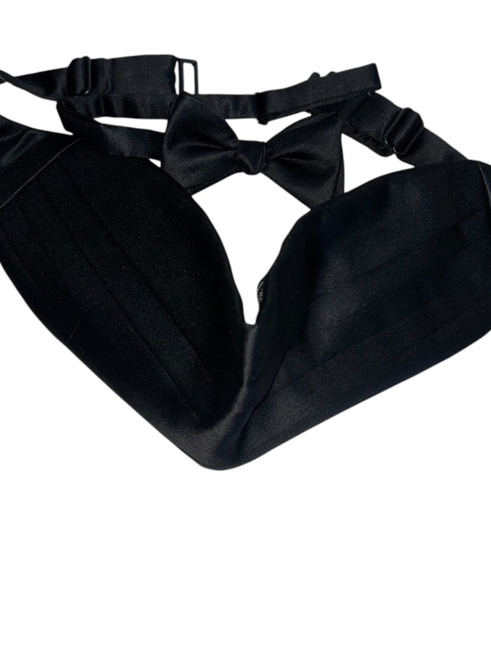 Robert Talbott Protocol Silk Satin Bow tie Cummerbund set Wedding Prom